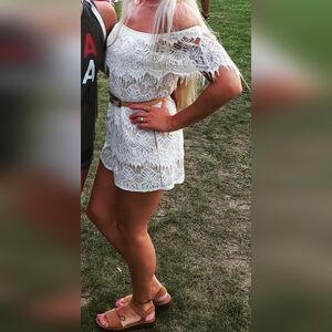 Lace Romper -Love Fire - Small